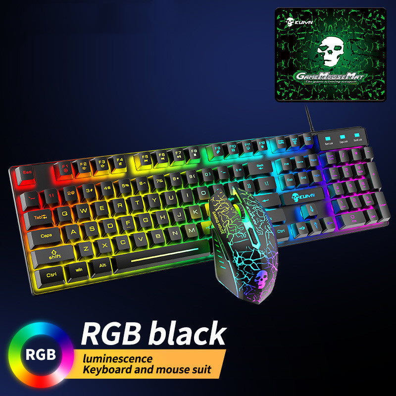 مجموعة لوحة المفاتيح والفأرة المضيئة T6RGB من Kuiying